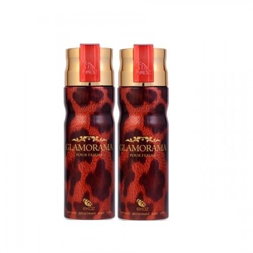 Ekoz Glamorama Maroon Deodorant Body Spray For Women 200 Ml Gift For Wedding Anniversary (Pack Of 2)