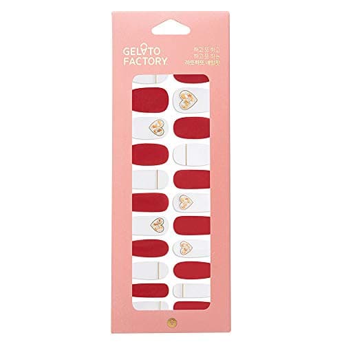 [GelatoFactory] Gel Nail art decal Polish Strips Stickers manicure (Burgundy Heart)