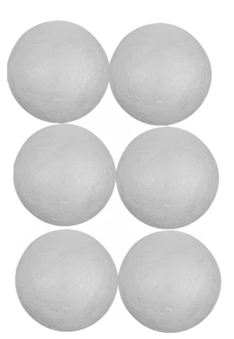 Craft Balls - 4 Inch - Polystyrene Foam Balls for DIY Crafting and Decoration by My Toy House | White Color (6 Pack)