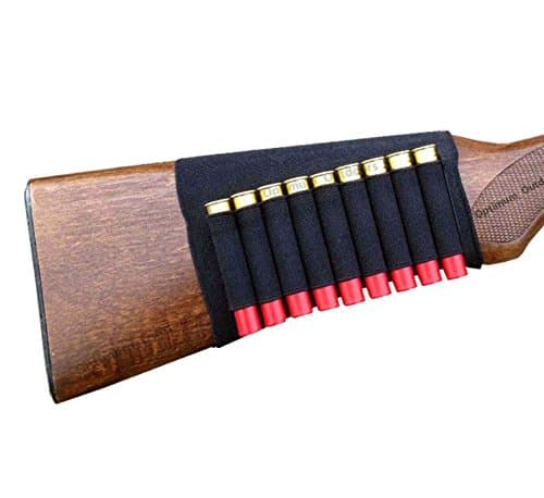 410 Gauge Shotgun Butt Stock Ammunition Carrier, 9 Shell Cartridge Holder, Black, Endura Elasticated Fabric