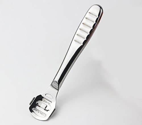 Stainless steel handle Callus Corn Hard Skin Remover, Stainless Steel Dead Skin Shaver Foot Pedicure Kit + 10 Blade Tool (Foot Scraper + Blade)