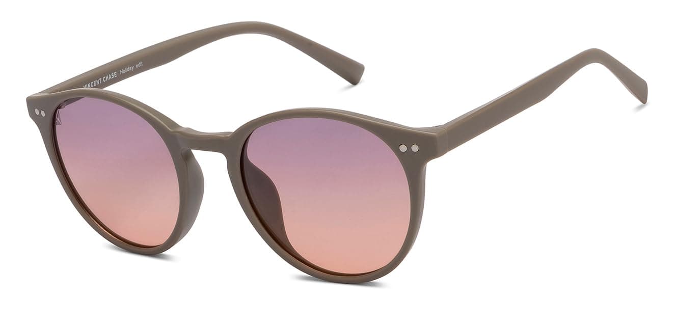 VINCENT CHASE EYEWEARBy Lenskart | Brown Pink Full Rim Round | HOLIDAY EDIT | Branded Latest and Stylish Sunglasses | Polarized and 100% UV Protected (UV400) | Women | Small | VC S16343