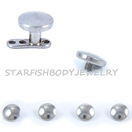 316L Surgical Steel Internally Threaded Round Dermal Top -14GA