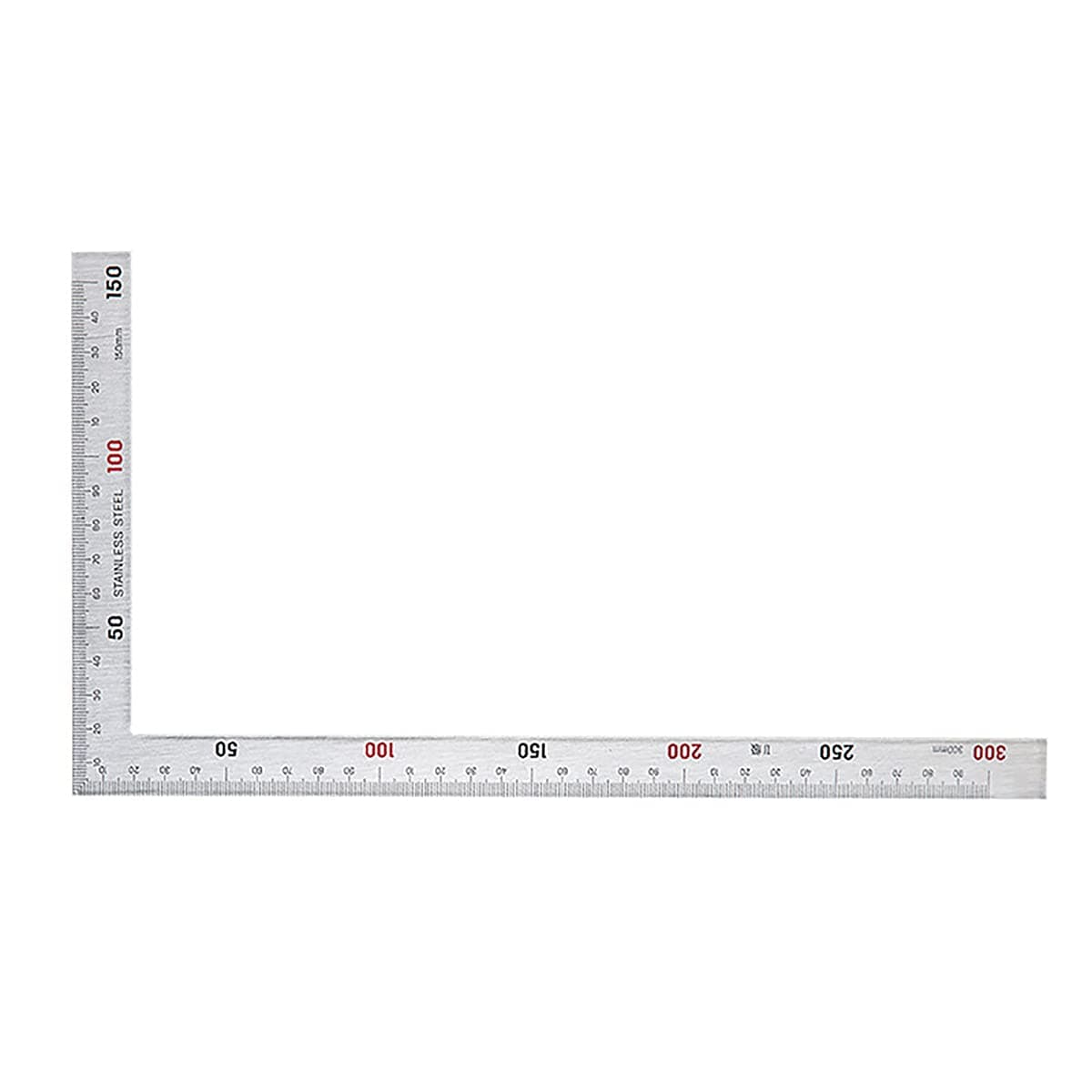 Metal L Shape Square Ruler, 90 Degree Framing Square Ruler, Easy to Read 2" x 12" Standard - 50mm x 300mm Metric, Professional Right Angle Ruler Carpenters Square