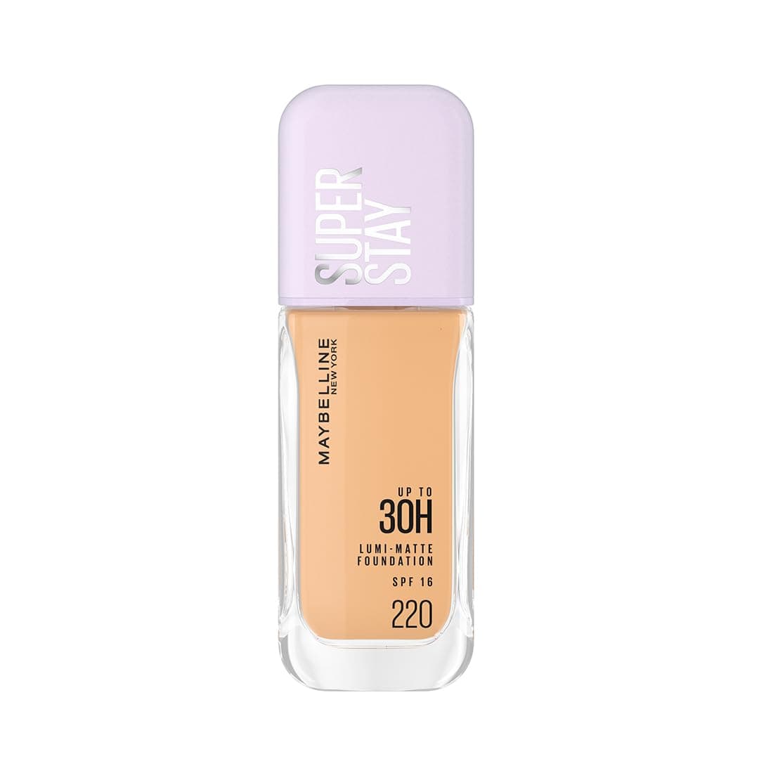 Maybelline New York Super Stay Lumi Matte Liquid Foundation, 30 HR Long Lasting yet Lightweight, 220, 35ml