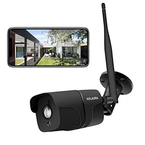 Kolaura Outdoor Security Camera 1080P Waterproof Wifi IP Monitor Bullet Camera with IR Night Vision, 2-Way Audio, Motion Detection for Home/Office/Store
