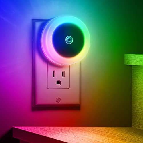 Briignite Night Light for Kids, Dynamic RGB Lights Color Changing, Nightlight with Sensors, Kids Bedroom, Plug in Boys, Girl Light, 2 Pack (ABRNL00109N-2)