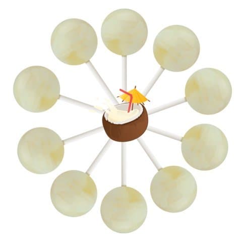 Original Gourmet 10ct. Piña Colada Cream Swirl Lollipop Bag (Piña Colada)
