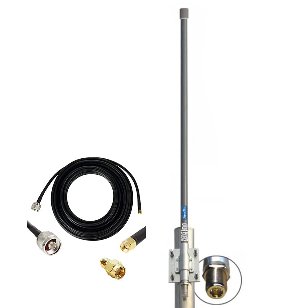 Lora Antenna for Meshtastic/Lora/Helium Gateway, 915mhz/ 10dbi/ 35.4inch/ 16.5ft RP-SMA Cable/SMA Adapter