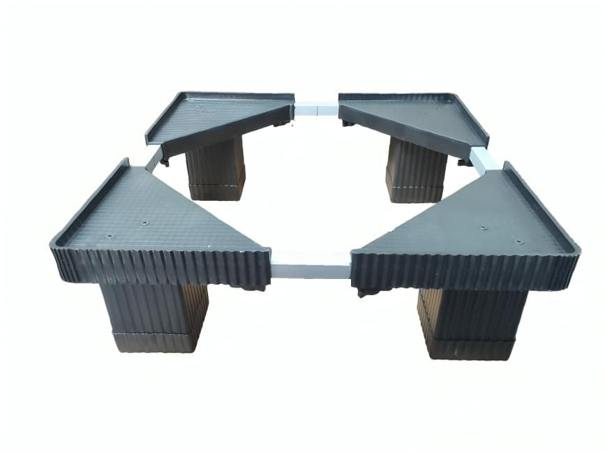 Purnima Marketing Good Height (6 Inches From Ground) Metal Adjustable Stand Without Wheels | Suitable for Washing Machine (Front/Top Load), Fridge, Dishwasher | Capacity 500 Kg | Adjustable Size: 19