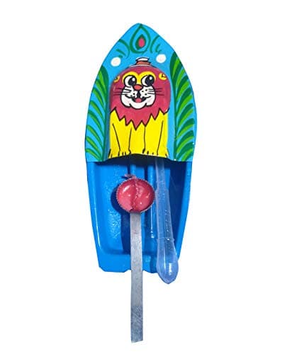BG Bazzar Gali Put Put Naav for Kids Hand Painted Lion Boat with Free Dropper and Candle