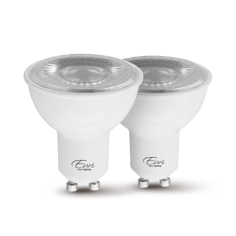 Euri LightingEP16-7W5020eG-2 Dimmable LED PAR16 GU10 Base, 7W (50W Equiv.) 500lm, 80CRI, Warm White (2700K) 40° Beam Angle, Damp Rated, UL, Energy Star, 3YR 25K HR WTY, 2-Pack