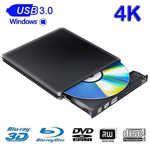 External Blu Ray Drive 3D 4K USB 3.0 Blu Ray Drive Player CD DVD Drive Compatible with Windows 7/8/10 Linux for Laptop PC iMac MacBook OS