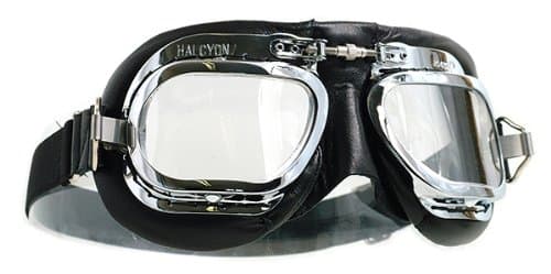 Zmaomaoy mcyiqihai ARDOUR VAN Halcyon Goggles Mk410 Leather (Curved Lens) Black One Size Unisex