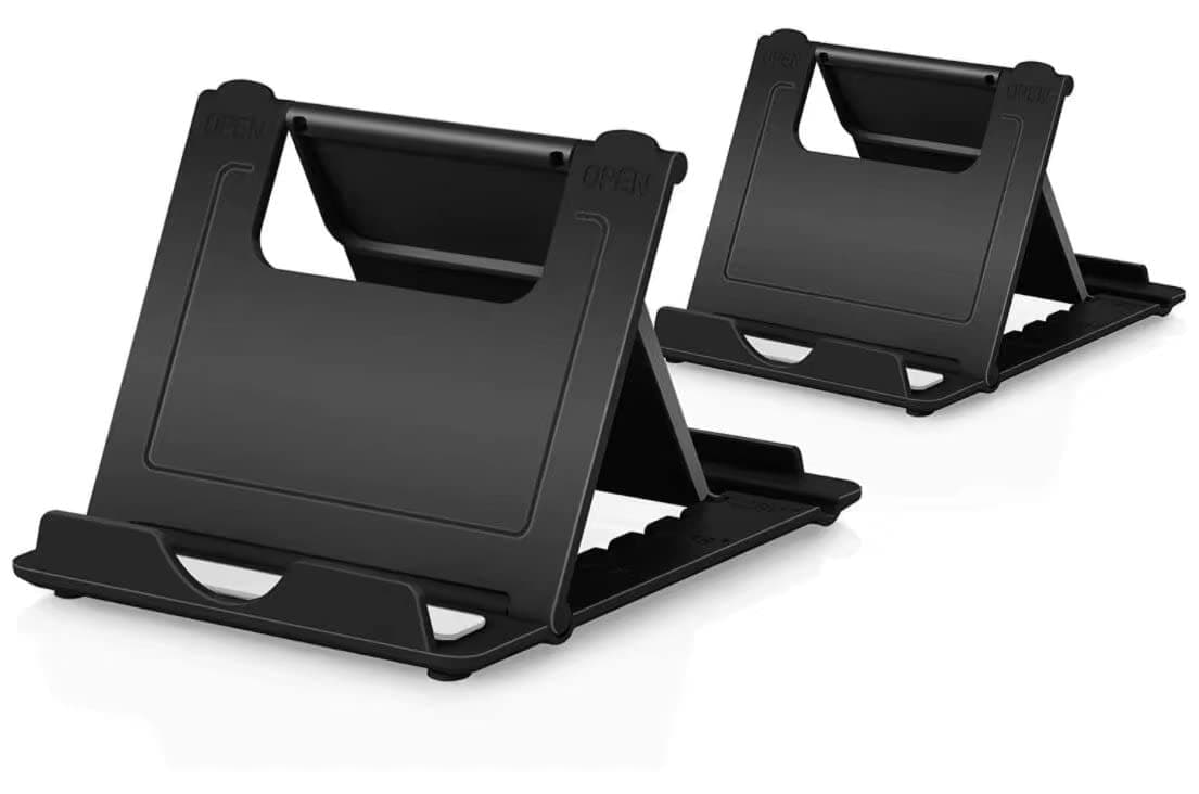 Phone Stand, 2Pack Cellphone Holder Tablet(4-7.9")stands Foldable Multi-angle for desk lightweight Desktop Dock Cradle Compatible for iPhone Xs Max XR 8 Plus 6 7 6S X 5 Samsung Galaxy S10 S9 S8 S7 Edg