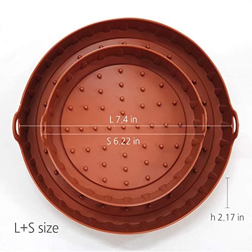 HAIM Living SILICONE TRAY for Air Fryer, Set of 2 – Premium Quality&Safe – Medical Grade Silicone – Non-Stick, User-Friendly – Dishwasher Safe & Heat Resistant – Healthy & Hygienic – Widely Compatible