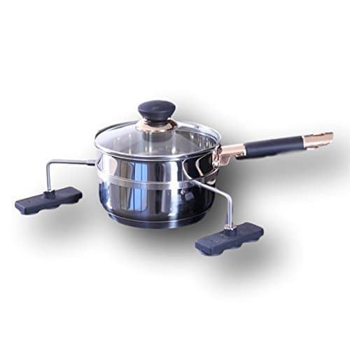 Stainless Steel Pot with Lid and Adjustable Safety Guard by PotSafe | Child-Proof Stove and Spill Guard Ring Set | Made for Child Safety, No Spills, Splash, or Splatter