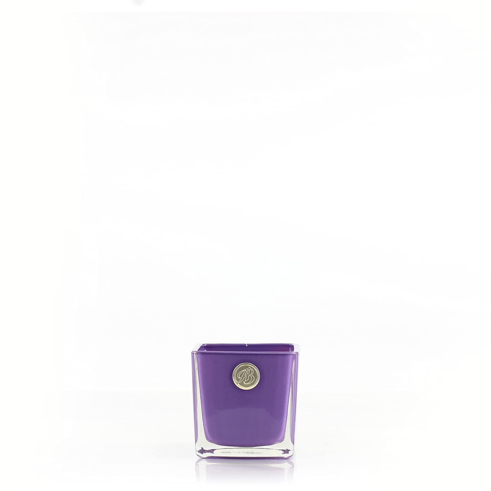 Ashleigh and Burwood - Life in Bloom Square Scented Candle 200g | Coloured Glass Vessel Candle with 38 Hour Burn Time | Gorgeous Gift for Friends or Family (Purple)