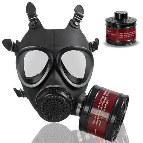 Gas Masks Survival Nuclear and Chemical - Gas Mask with 40mm Gas Mask Filter - Full Face Respirator Mask for Gases Chemicals Vapors Dust Painting Welding