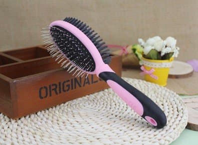 Double-sided dual-use pet comb beauty round head wire pet brush comb,Pink