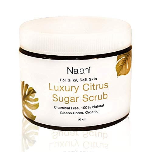 Nalani Sugar Citrus Body Scrub-10 Ounce- Anti-Ageing, Anti-Wrinkle, Exfoliating, Moisturizing & Hydrating Action-Natural Daily Scrub for Body, Legs, Arms+ Hands- Citrus, Avocado Oil + Apricot Kernel