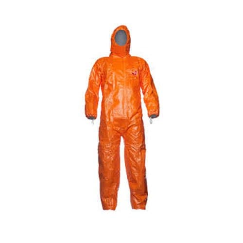 Tychem FTychem F D13495244 Model CHA5 Hooded Coverall, Large, Orange