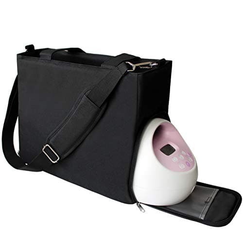 Lil Elephant Breast Pump Bag - Premium Pumping Bag for Spectra, Medela Breastpump | Stylish Tote Breastpump Bags for Moms | Breast Pump Bags and Totes (Blue & White Stripes)