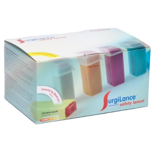 Self Retracting Lancet Orange 2.2mm 100/bx