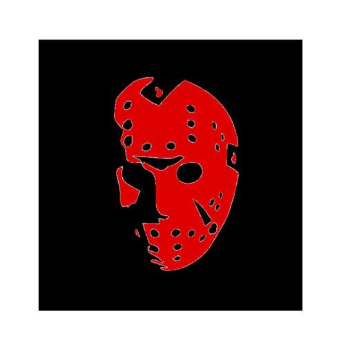 Hockey Jason Friday 13th Decal Die Cut 6 Inches (Red)