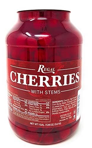 Maraschino Cherries with Stems - 1 Gallon