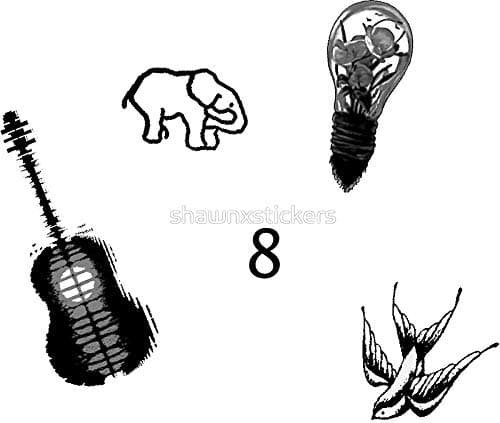 Shawn Mendes Tattoos Stickers Set - Sticker Graphic - Auto, Wall, Laptop, Cell, Truck Sticker for Windows, Cars, Trucks