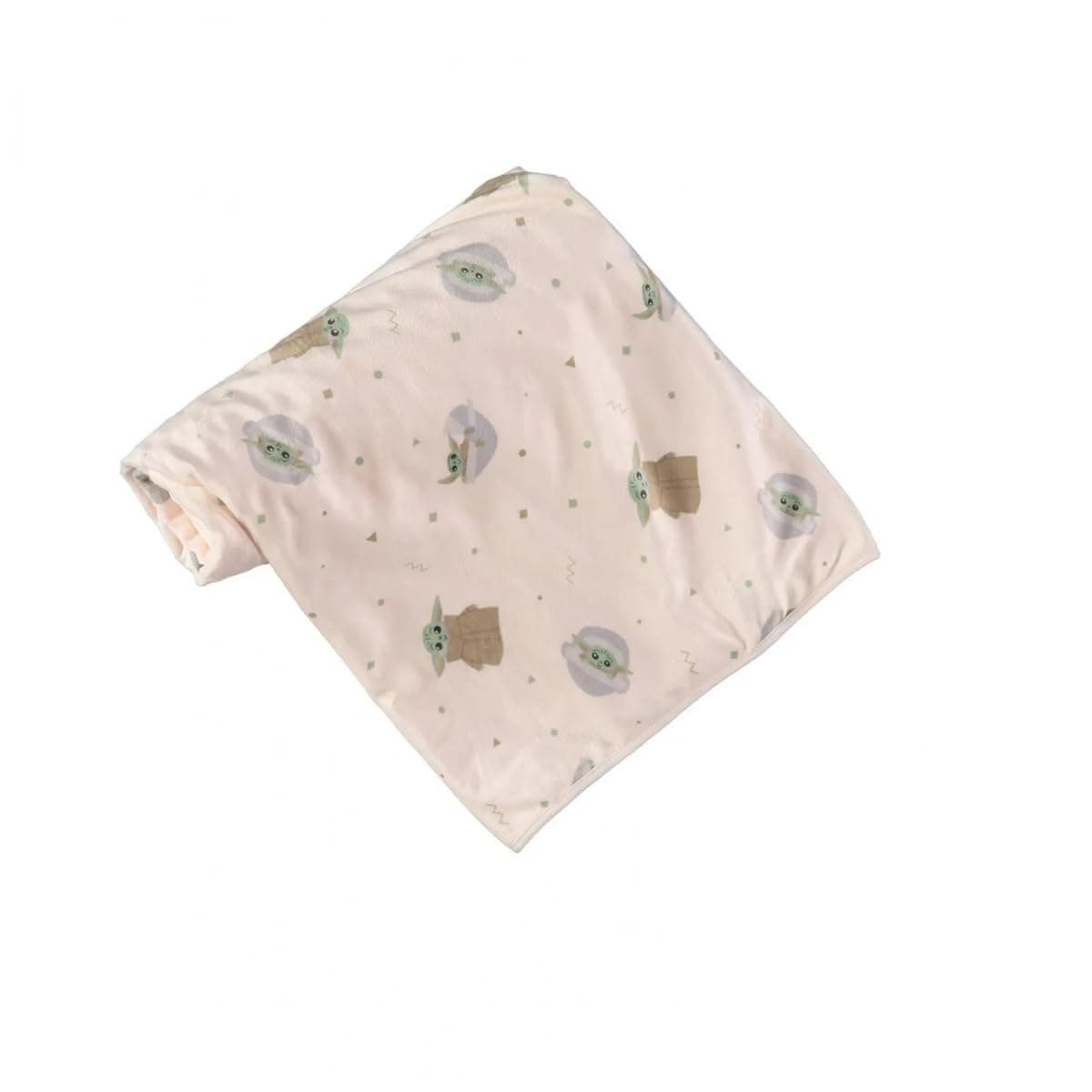 Mandalorian Baby Unisex Plush Blanket – Baby Yoda Baby Gifts - Soft Baby Blankets (Off-White/Green, 0-12 Months)