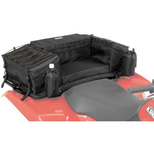 Quadboss Zipperless Pro Bottom with Cover Outdoor ATV Rack Bags - Black / 36”H x 19”W x 10”D