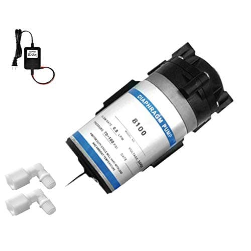 Reverse Osmosis 100 GPD RO Booster Pump + Transformer, 2 Connect Fittings - 1/4 OD x 3/8 MIP Elbow