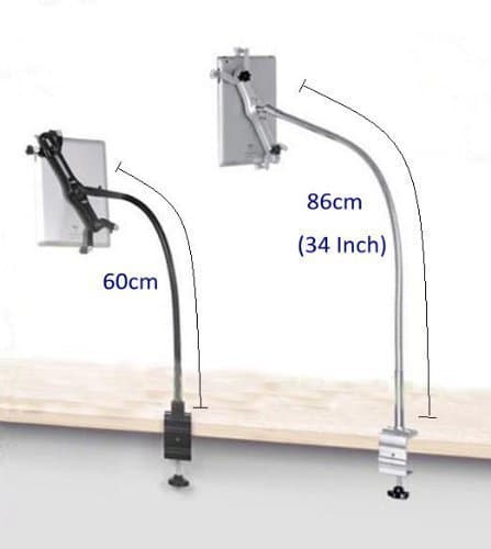 360º Rotating Bed Tablet Mount Holder Stand Fr Ipad & All Tablet- The Longest Neck 86cm(34 Inch) Long Goose Neck