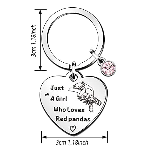 Funny Red Panda Keyring - Animal Lover Gift for Women & Girls, Silver, Onesize