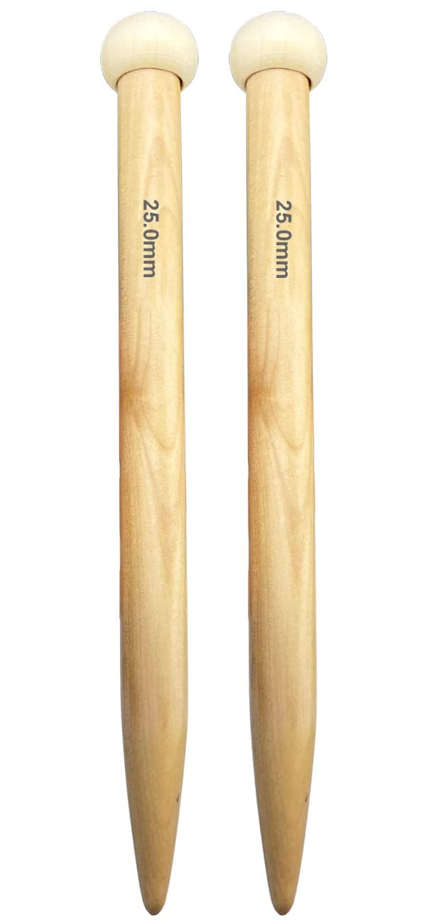 Weabetfu Large Size Bamboo Knitting Needle Straight Single Pointed Thick Knit Needles 10-inch Length Jumbo Knitting Needles for Huge Chunky Yarn Handmade DIY Knitting,US Size 50(25mm)