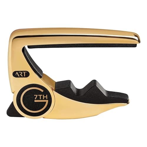 G7th Performance 3 Guitar Capo - 18kt Gold Plate - 52mm - Acoustic or Electric Steel String Guitars - Adaptive Radius Technology, Precise for Tuning
