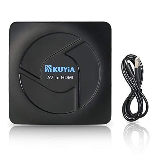 RCA to HDMI Converter, AV to HDMI, KUYIA 1080P Component Composite to HDMI Adapter Supporting PAL/NTSC PC TV STB Xbox Wii PS4 PS3 VHS VCR Camera Nintendo N64 with USB Charge Cable (Black)