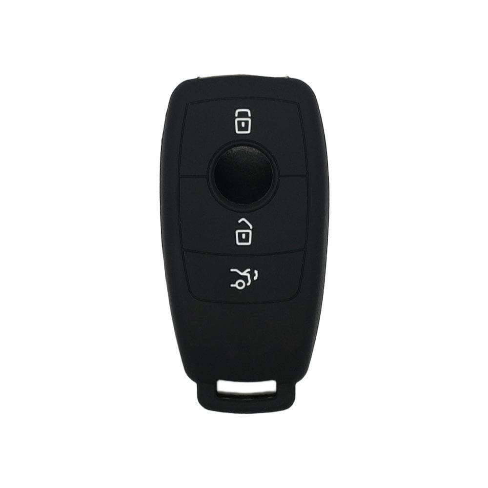 Silicone Cover Protector Case Skin Jacket fit for MERCEDES BENZ E Class 3 Button Smart Remote Key Fob CV4957 Black