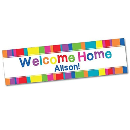 Welcome Home Personalised Party Banner 60 x 17 inches - Add your own message