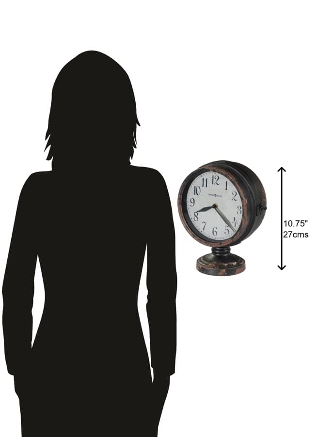 Howard Miller Cramden Mantel Clock 635-195 – Antique Black Tabletop Clock with Quartz Movement, Sturdy Metal Frame, Protective Foam Pad, Arabic Numerals, Vintage for Home or Office