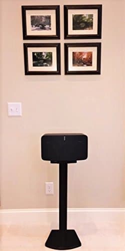 Beautiful Wood Speaker Stand Handcrafted Compatible for SONOS Play 5 and SONOS Five. Made in U.S.A. Single Stand. Black.