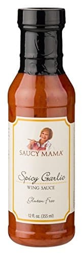 Saucy Mama Spicy Garlic Wing Sauce, 12-Ounce Boxes (Pack of 6)