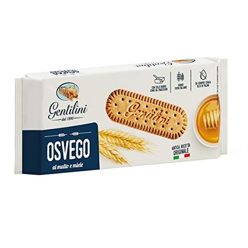 Gentilini Osvego Italian Honey Biscuit Cookies | 250 Gram | 8.8 Ounce | Pack of 8