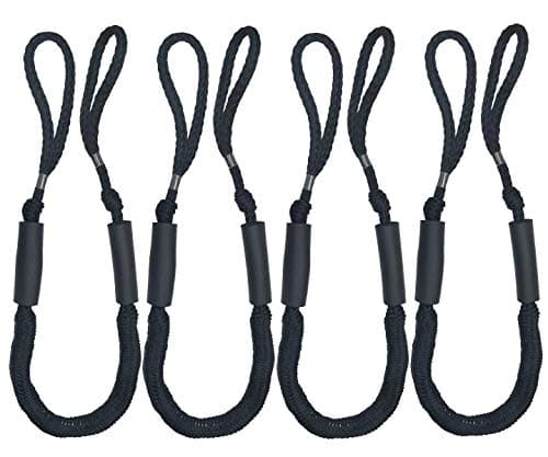 ABeauty Bungee Dock Lines Mooring Rope Bungee Cords for Boat Jet Ski Kayak Pontoon PWC Boat Accessories (3 1/2 Stretches to 5 1/2 ft) 4 Pack