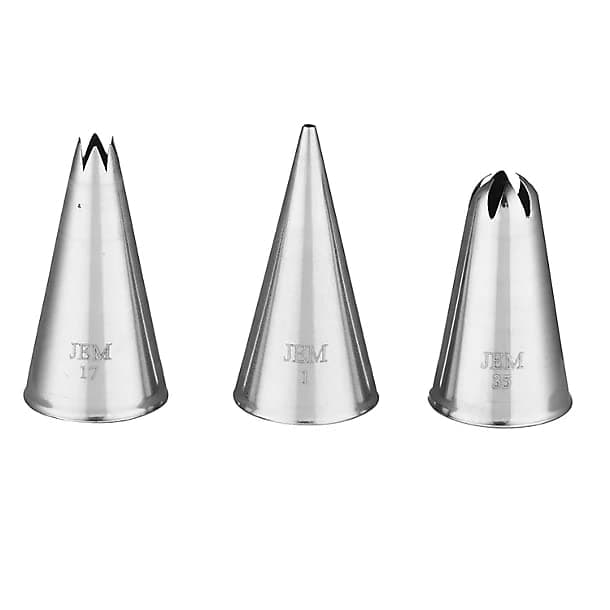 PME NZ1005 Jem Nozzles Set – Dots & Shells Collection, Pack of 3, Stainless Steel