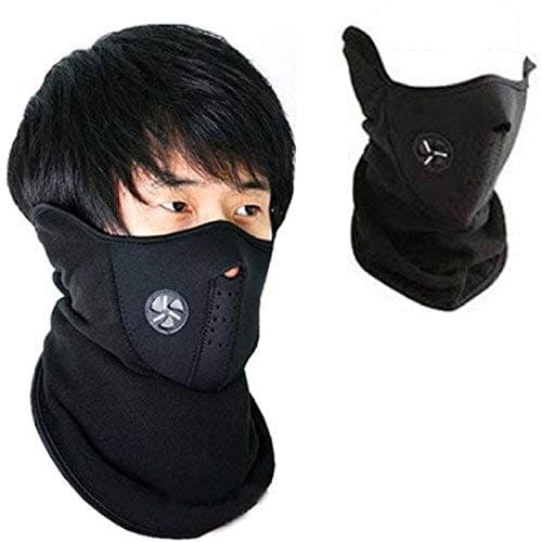 Men's Fabric Face Mask for Bikers Dust Protection with Best Stability (Black)