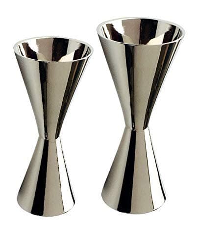 Pair of Brass Peg Measure with Silver Plating in Chrome Finish (20, 30, 40, 60 ml)