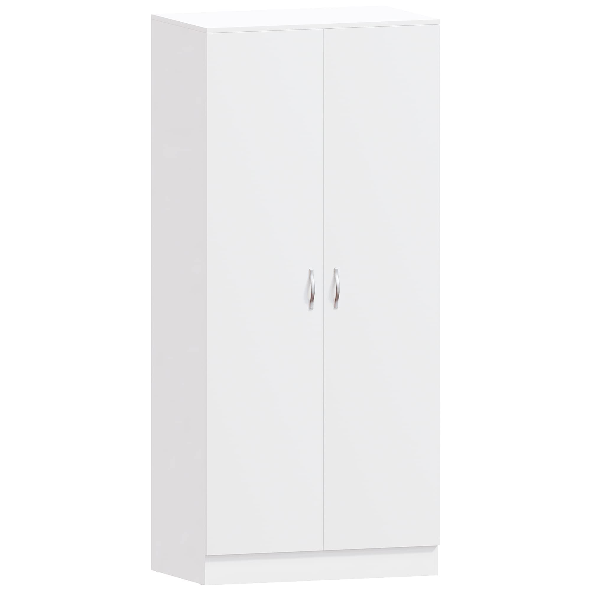 Vida Designs Riano 2 Door Wardrobe, White Shelf & Hanging Rail Wooden Bedroom Storage Furniture